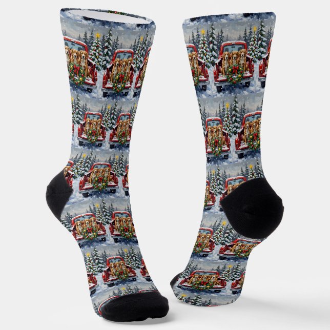 Nova Scotia Duck Tolling Retriever Christmas Red Socken (Gewinkelt)