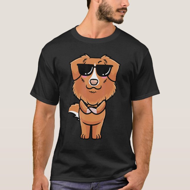 Nova Scotia Duck Tolling Retriever Dog mit Sungla T-Shirt (Vorderseite)