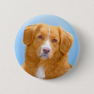 Nova Scotia Duck Tolling Retriever Dog Painting Button