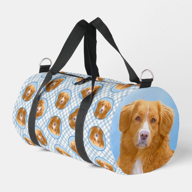 Nova Scotia Duck Tolling Retriever Dog Painting Duffle Bag (Linke Seite)