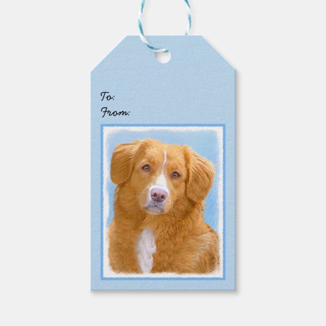 Nova Scotia Duck Tolling Retriever Dog Painting Geschenkanhänger (Vorderseite)