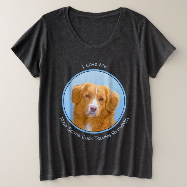 Nova Scotia Duck Tolling Retriever Dog Painting Große Größe T-Shirt (Design vorne)