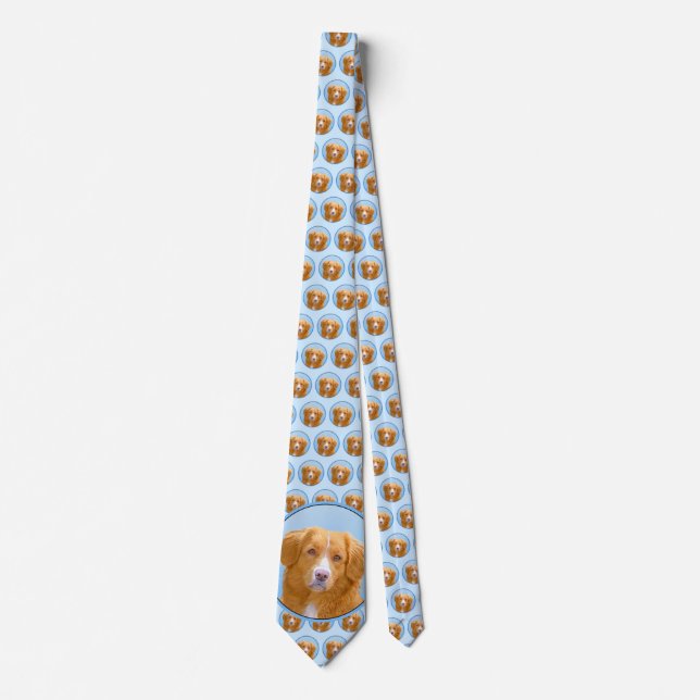 Nova Scotia Duck Tolling Retriever Dog Painting Krawatte (Vorderseite)