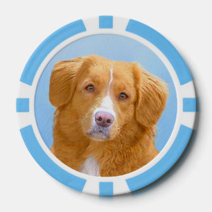 Nova Scotia Duck Tolling Retriever Dog Painting Pokerchips