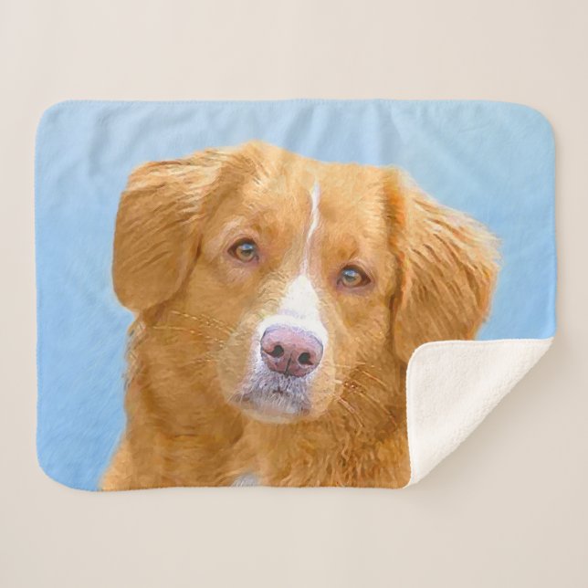 Nova Scotia Duck Tolling Retriever Dog Painting Sherpadecke (Vorderseite (Horizontal))