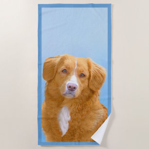 Nova Scotia Duck Tolling Retriever Dog Painting Strandtuch