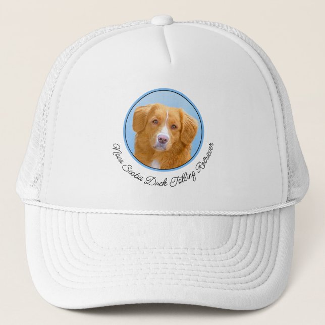 Nova Scotia Duck Tolling Retriever Dog Painting Truckerkappe (Vorderseite)