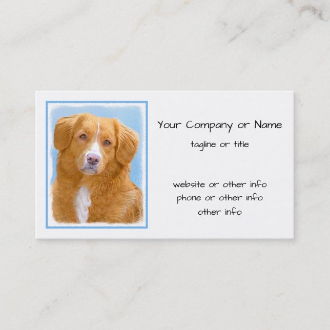 Nova Scotia Duck Tolling Retriever Dog Painting Visitenkarte (Vorderseite)