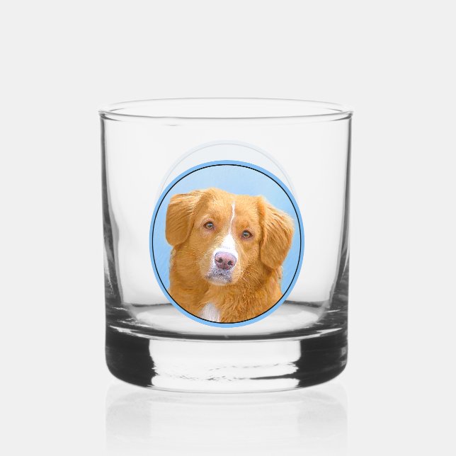 Nova Scotia Duck Tolling Retriever Dog Painting Whiskyglas (Vorderseite)