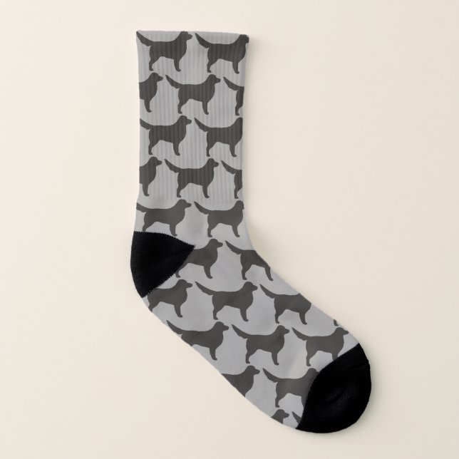 Nova Scotia Duck Tolling Retriever Dog Silhouetten Socken (Links - Innen)