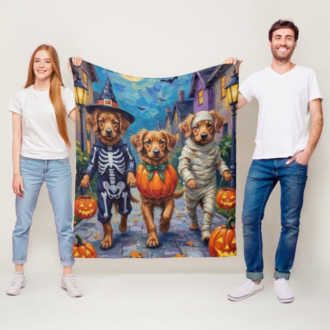 Nova Scotia Duck Tolling Retriever Halloween Fleecedecke (Beispiel)