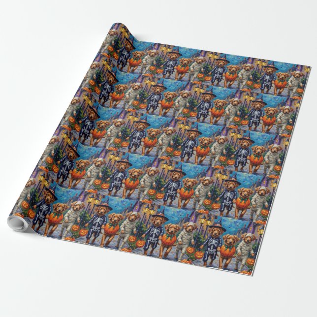 Nova Scotia Duck Tolling Retriever Halloween Geschenkpapier (Ungerollt)