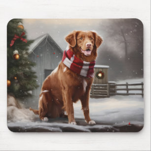 Nova Scotia Duck Tolling Retriever Hund im Schnee  Mousepad