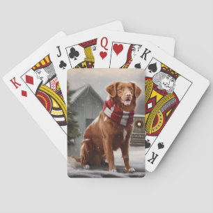 Nova Scotia Duck Tolling Retriever Hund im Schnee Spielkarten
