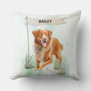 Nova Scotia Duck Tolling Retriever Wasserfarben-Hu Kissen