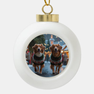 Nova Scotia Duck Tolling Retriever Weihnachten Sch Keramik Kugel-Ornament