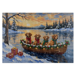 Nova Scotia Duck Tolling Retriever Weihnachtsboot  Schneidebrett