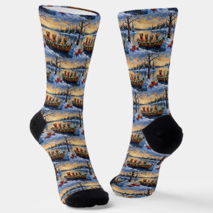 Nova Scotia Duck Tolling Retriever Weihnachtsboot Socken