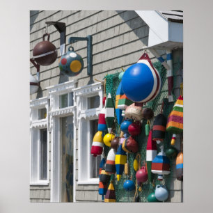 Nova Scotia, Kanada. Bojenladen in Blue Rocks in Poster