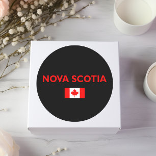 Nova Scotia Kanada Kanadische Flagge dunkle Farbe Runder Aufkleber