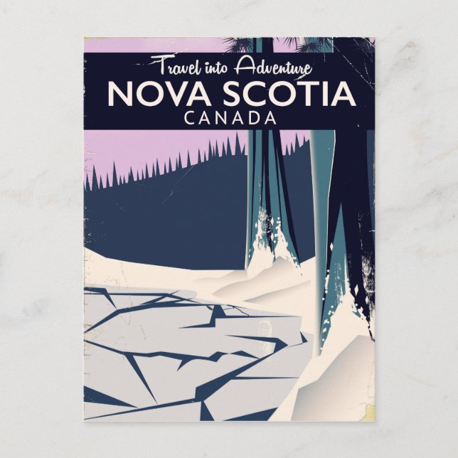 Nova Scotia, Kanada Reiseplakat. Feiertagspostkarte (Vorderseite)