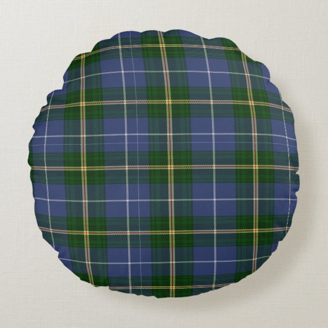 Nova Scotia Tartan Karierter Dekorator Rundkissen Rundes Kissen (Vorderseite)