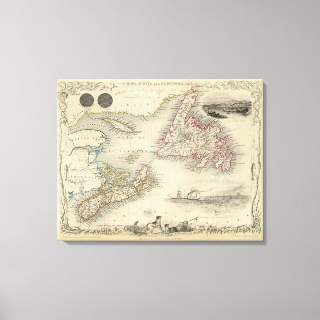 Nova Scotia und Neufundland Leinwanddruck (Vorderseite)