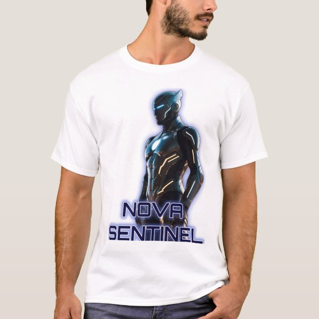 Nova Sentinel: Futuristischer Helden-T - Shirt (Vorderseite)
