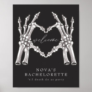 NOVA Skeleton Heart Hands Bachelorette Willkommen Poster