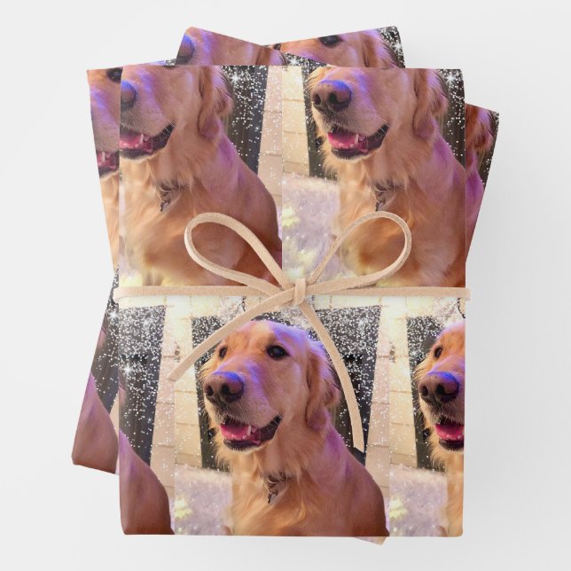 Nova the Golden Retriever - Packpapierblätter Geschenkpapier Set (Beispiel)