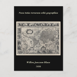 Nova totius terrarum, 1606 Antique World Map Postkarte