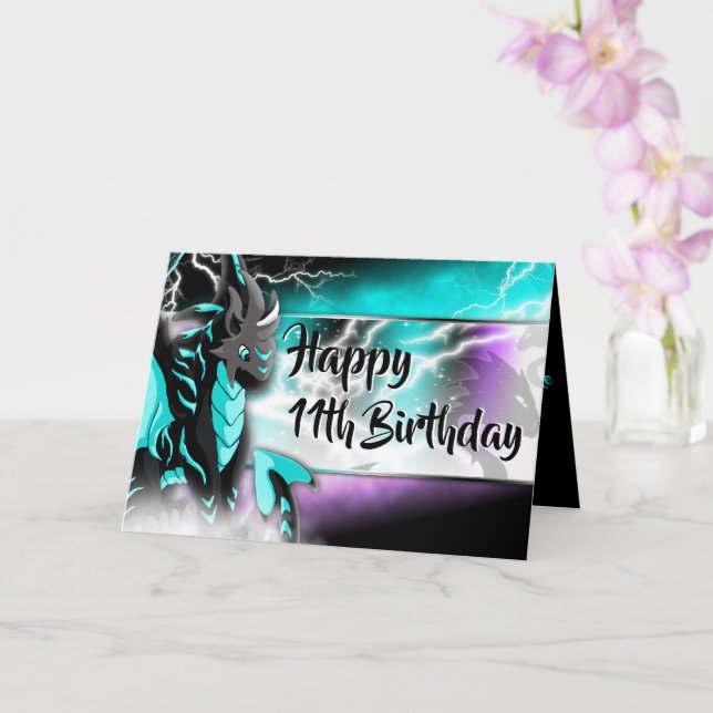 Novastorm Dragon Geburtstag Karte (Orchidee)