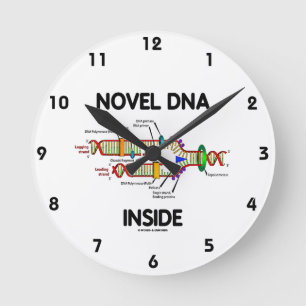Novel DNA Inside (Molekularbiologie-Spaß) Runde Wanduhr