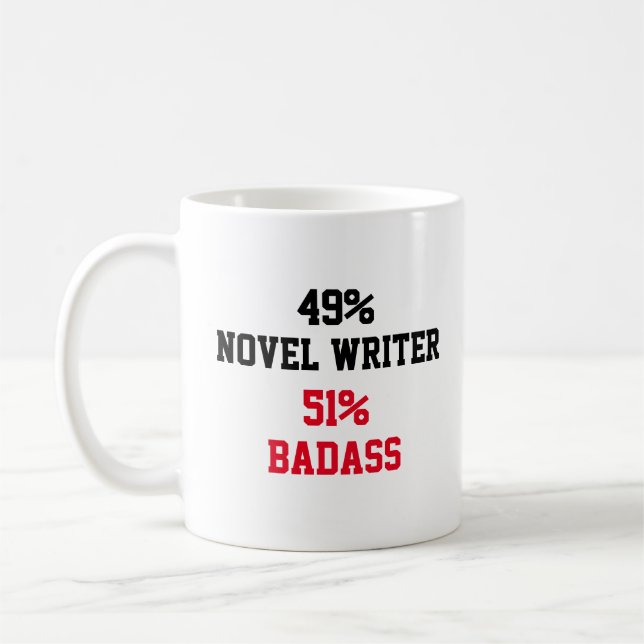 Novel Writer Badass Kaffeetasse (Links)