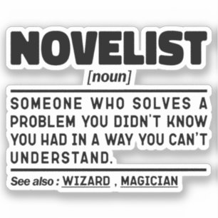 Novelist Noun Definition kreatives Schreiben Cool Aufkleber