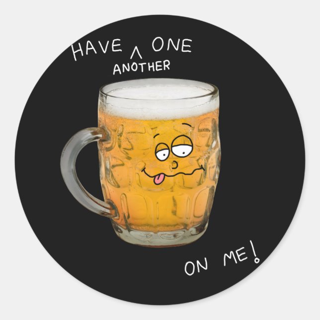 Novelle Biermonster Runder Aufkleber (Vorderseite)