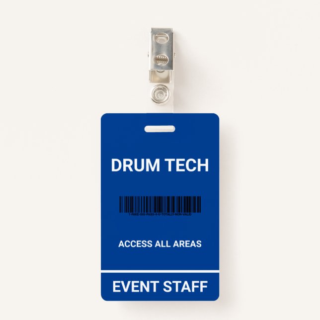 Novelty Back Stage Pass ID Badge (Devant avec clip)