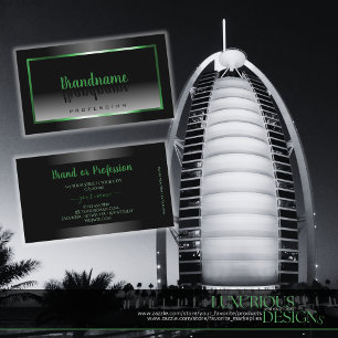 Novelty Black and White Ombre Green Frame Elegant Visitenkarte