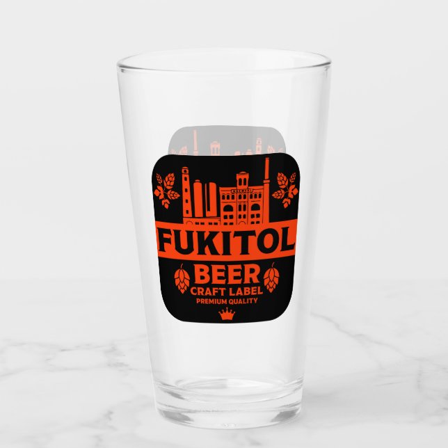 Novelty Funny Beer Label Glas (Vorderseite)
