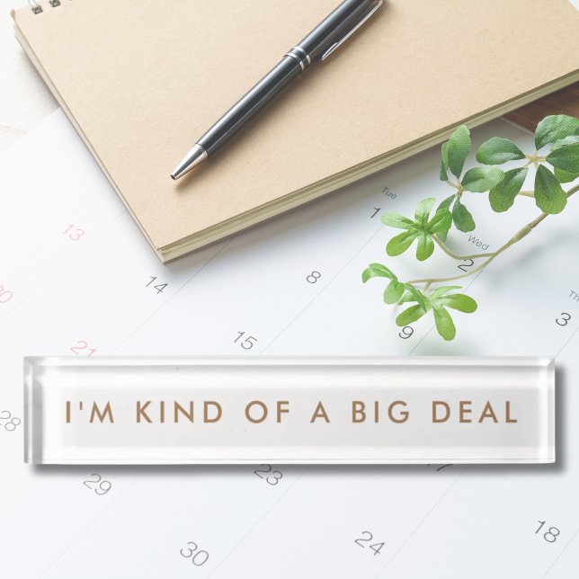 Novelty Funny Desk Nom Plaque (Novelty Funny Desk Name Plate I'm kind of a big deal modern minimalist name plate)