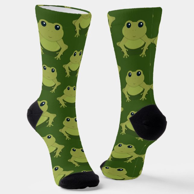 Novelty Green Frog Socken (Gewinkelt)