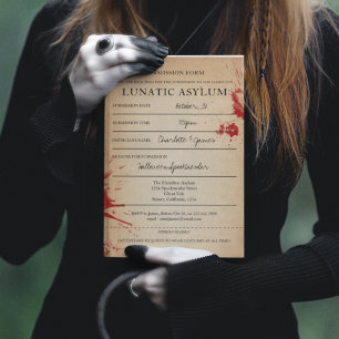 Novelty Halloween-Party Irrenanstalt Einladung
