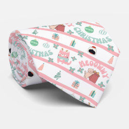 Novelty Holiday Cat Weihnachten Krawatte
