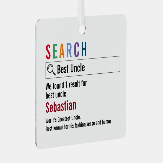 Novelty Internet Search Result Personalized Ornament Aus Metall (Vorderseite Rechts)