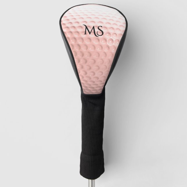 Novelty Pink Golf Ball Persönliche Monogram Headcover (Vorderseite)