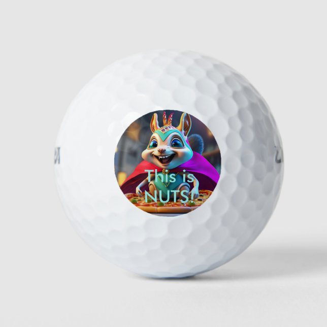 Novelty Squirrel Pizza Nuts Golf Ball (Vorderseite)