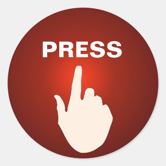Novelty Stickers - Cartoon Finger mit dem Titel "P (Vorderseite)