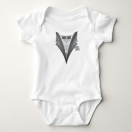 Novelty Tuxedo Tux Print Baby Strampler