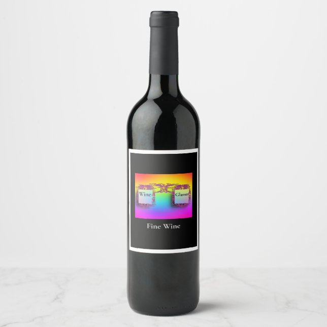 Novelty Wine Glasses Feiner Wein Weinetikett (Vorderseite)