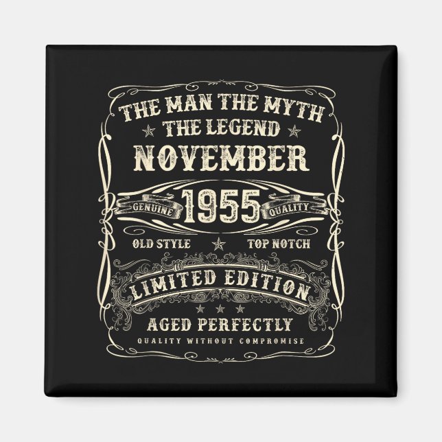 November 1955 70th Birthday For Men 70 Year Old Bd Magnet (Vorne)